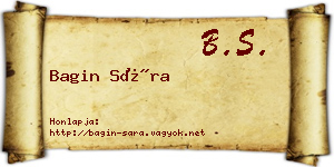 Bagin Sára névjegykártya