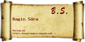Bagin Sára névjegykártya