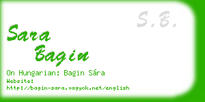 sara bagin business card