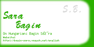 sara bagin business card